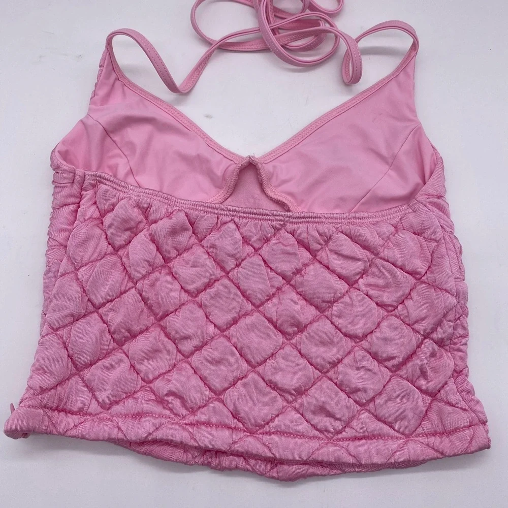 FRANKIES BIKINIS Winward Puff Skirt and Puff Tank in Baby Pink. Size S